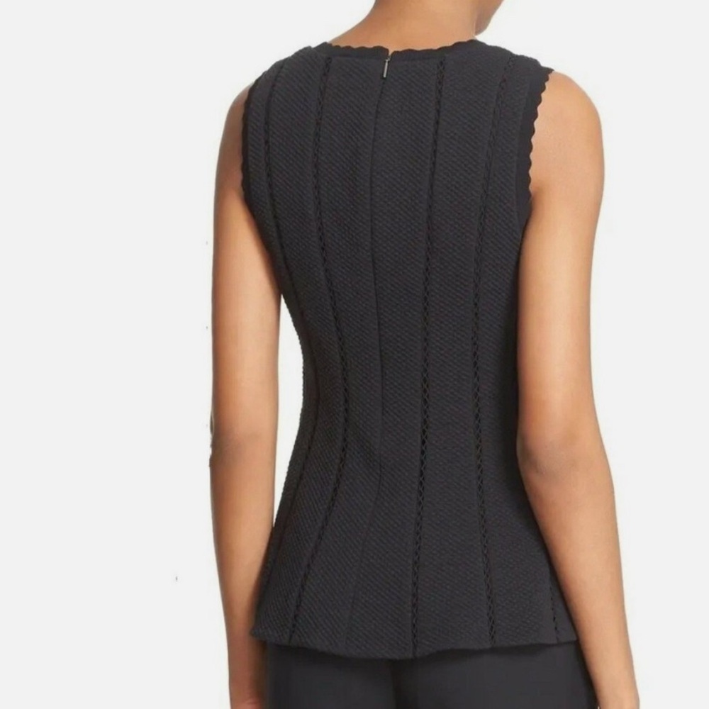 Rebecca Taylor Sleeveless Top Black Size 6 Fit/flare Lined Scoop Neck - Picture 4 of 11